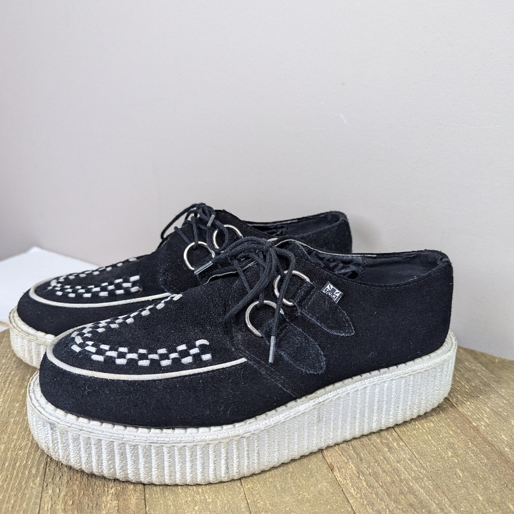 T.U.K. Black Suede Creepers Women’s Size 8 – Platform Gothic Punk Rockabilly Sho - Picture 3 of 11